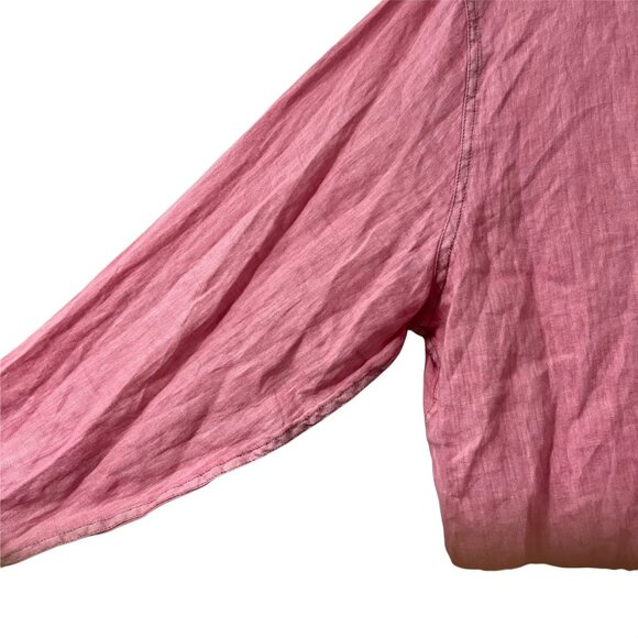 Raffi Linea Uomo Mens Pink Linen Button Down Shirt Long Sleeve Size XXL - Picture 3 of 6